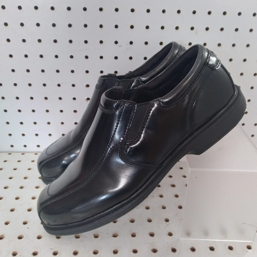 FLORSHEIM Safety Work | Black Shoes | Men Leather Steel Toe Slip & Oil Resistant